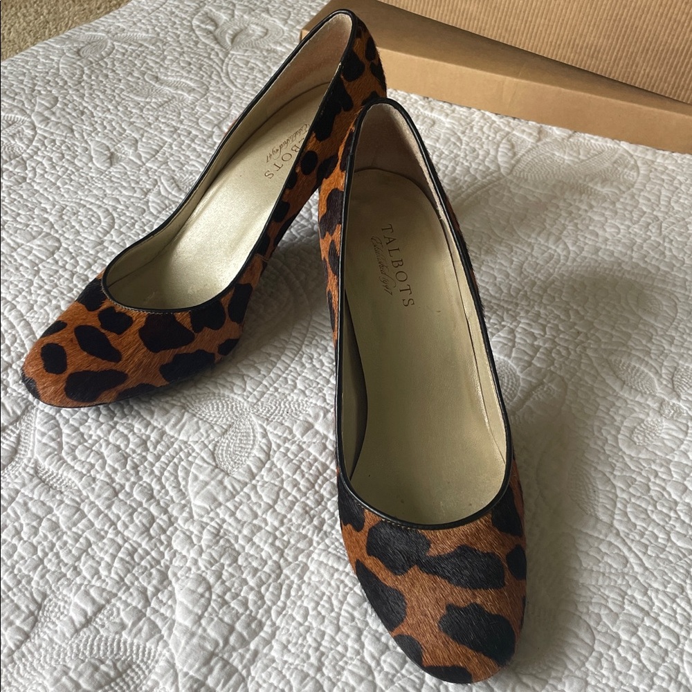 Talbots Animal Print Heels, Calf Hair & Leather, Excellent Condition! Size 8.5